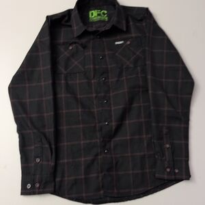 DIXXON Black Button Down Shirt Flannel Kid